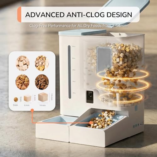 iPettie Camera Automatic Cat Feeder and Water Dispenser, 5G/2.4GHz WiFi