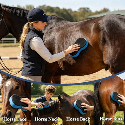 2-in-1 Horse Groomer Sponge Scrubber, Deep Cleaning Scrubber