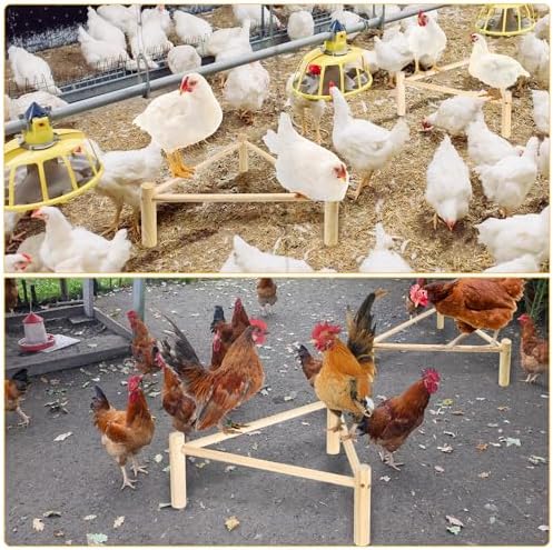Chicken Perch for Coop & Brooder, Pine Wooden Chicken Roosting Bars (2 PCS)