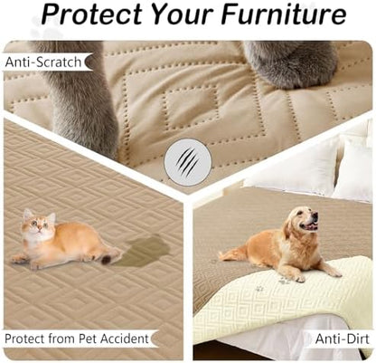 hyha Waterproof Reversible Dog Blanket, Pet Blanket for Sofa Couch