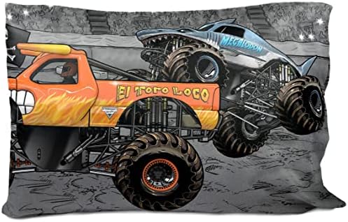 Jay Franco Monster Jam Reversible Pillowcase 20x30, Grave Digger Megalodon