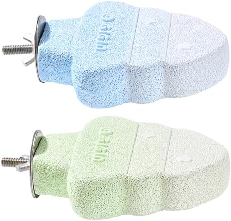 Parrot Perch Nails & Beak/Toe Grinding Stone Bird Perch for Cage 2 Pack