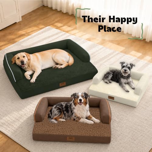 MEKIY XXL Orthopedic Waterproof Dog Bed with Bolster for Extra Large Dogs