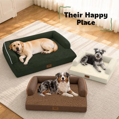 MEKIY XXL Orthopedic Waterproof Dog Bed with Bolster for Extra Large Dogs
