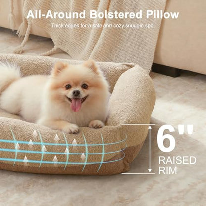 FURTIME Washable Small Dog Bed, Rectangle Comfy Fluffy Kitten Puppy Bed