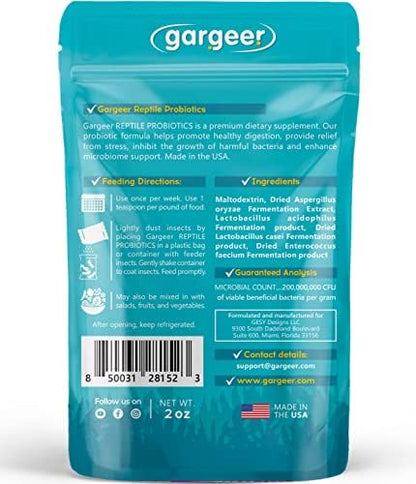 Gargeer 2oz All Reptile Probiotics. Improved Appetite & Digestion. USA Made