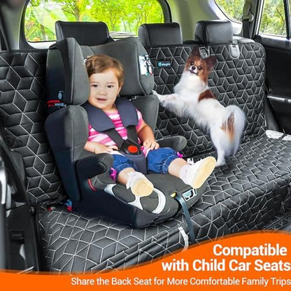 Meginc Dog Car Seat Cover-Waterproof Bench Back Seat Protector for SUV&Cars