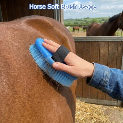 Horse Grooming Kit, 13-Piece Horse Brush Set with Organizer Bag Complete Care, Mane Braiding Kit, Brushes & Curry Comb for Effective Grooming, Ideal Supplies Set for Horses Riders Beginners