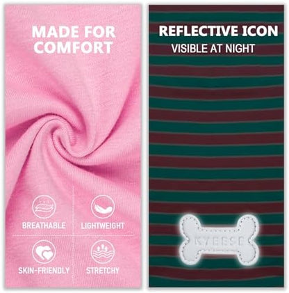 KYEESE 2Pack Cotton Dog Shirt for Small Medium Dogs Soft Striped Tank Top