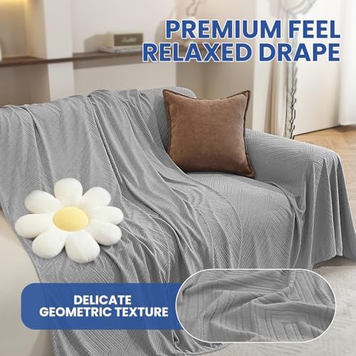 Couch Cover for Dogs, Loveseat 2 Cushion Sofa Cover, Light Grey
