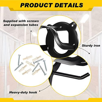 Dunzy 3 Pcs Bridle Hooks Horse Bridle Rack, Black