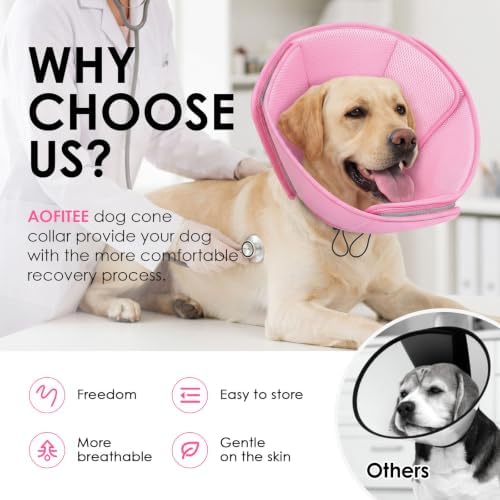 AOFITEE Dog Cones for Medium Dogs, Soft Dog Cone Collar After Surgery