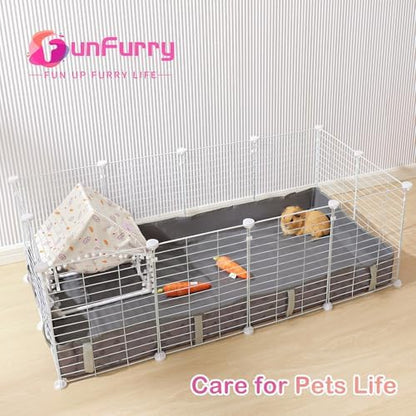 Funfurry Waterproof Guinea Pig Cage Liner,Washable Tarp Bottom Base,Cage Liners for Small Animals,Hamster Chinchilla Hedgehog Ferret Rabbit. (Dark Grey-Paw, 12" X 24")