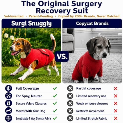 Surgi Snuggly Dog Surgery Recovery Suit, Cone Alternative, Spay/Neuter M