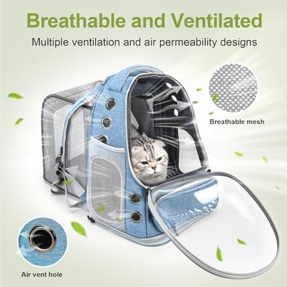 Cawypety Expandable Cat Backpack Large Space Cat Bubble Backpack Carrier