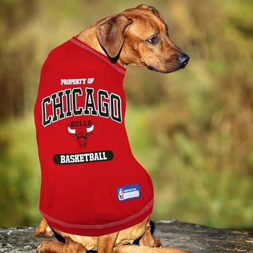 Pets First NBA Licensed Hoodies & T-shirt for Dogs & Cats, Chicago Bulls, Large