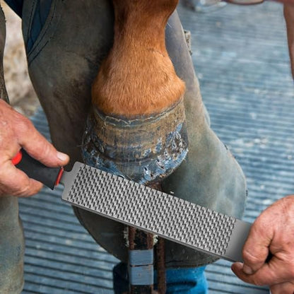 Gisafai 2 Pcs 12 Inch Rasps for Shoeing Horses with Handle Trimming File Carbon Steel Farrier Tools for Repair Horse Goat Hooves Cow Donkey Pig Animal Hooves Repairing Wood Working Supplie