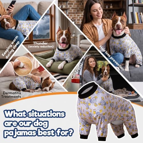 LovinPet Big Dogs Pajamas Clothes, Sleepytime Elephants Print, M