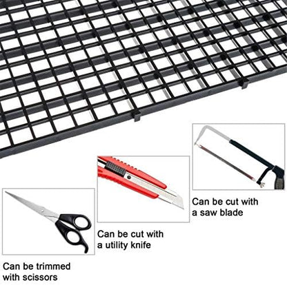 6 Pcs Aquarium Fish Tank Divider Plastic Egg Crate Aquarium Filter Bottom Tray Grid Isolation Board Partition Net Pane Separator for Mixed Breeding Light Diffuser,8 Pcs Sucker Clips Suction Cups,Black