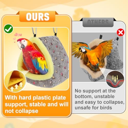 MEWTOGO Large Winter Warm Bird Nest House with Support Board for Cage
