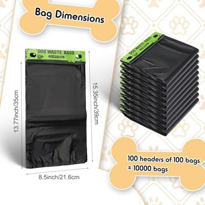 Ireer 10000 Pcs Dog Waste Bags Bulk, Pet Feces Bags with Hang Hole