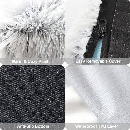 Orthopedic Memory Foam Dog Bed Extra Large Size Crate Pad 44 x 32 Inch Gray