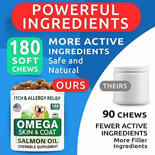 Omega 3 for Dogs - Fish Oil for Skin & Coat Health, Itch & Allergy Support