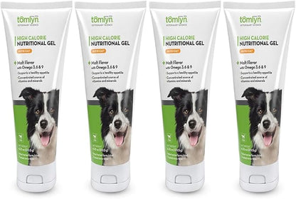 Tomlyn Nutri-Cal Malt-Flavored High-Calorie Nutritional Gel for Dogs, Helps Support a Healthy Appetite for Dogs Providing Calories, Vitamins, and Minerals in a Tasty Dog Supplement, 4.25oz-4 Pack