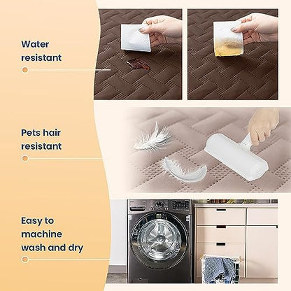 gogobunny 100% Double Sided Waterproof Dog Blanket Soft Pet Bed Cover Reversible Protect Furniture Couch Sofa Car for Puppy Cat Kids (Dark Chocolate/Light Chocolate, 82x120 Inch (Pack of 1))