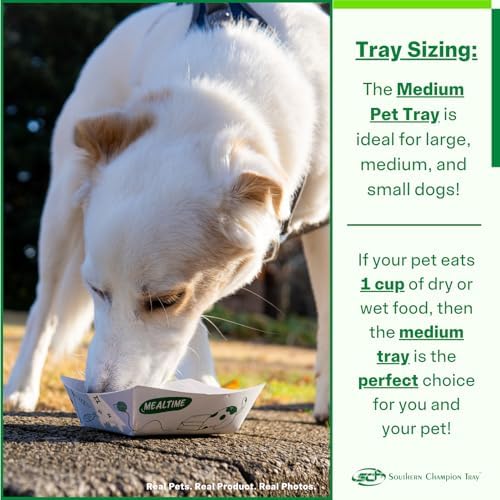 Southern Champion Tray, Medium Disposable Pet Food Bowl, Tray, Purrfect for Feeding Cats and Dogs, Wet Food and Dry Food, Indoor and Outdoor, 1 cup Capacity, 250 Count
