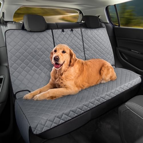 Dog Car Seat Cover for Back Seat - Water-Resistant Car Seat Protector for Cars, Trucks, and SUVs - Seat Cover Protects from Scratches, Mud, Pet Hair, and Accidents - Car Accessories by PETMAKER (Gray)