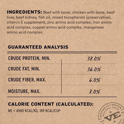 Vital Essentials Freeze Dried Cat Food, Beef & Chicken Nibs, 12 oz Bag