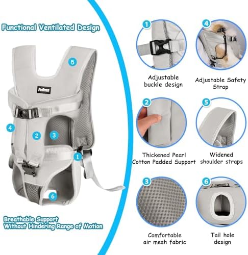 PetBonus Dog Front Carrier Backpacks, Legs Out Easy-fit Puppy Chest Carrier