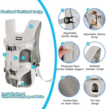PetBonus Dog Front Carrier Backpacks, Legs Out Easy-fit Puppy Chest Carrier