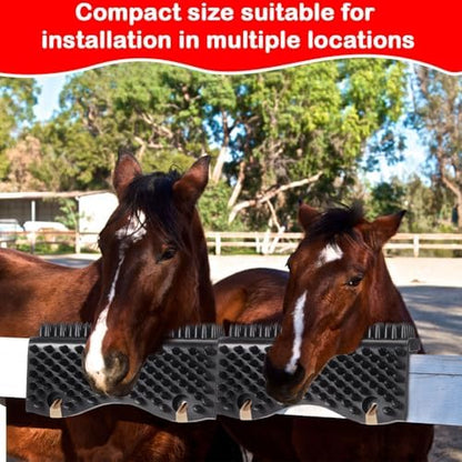 Frienda 6 Pcs 6 x 5 Inch Black Horse Scratching Pad Itch Relief for Horses and Livestock Large and Small Animal Scratch Horses, Cows, Goats, Dogs Farm Animal