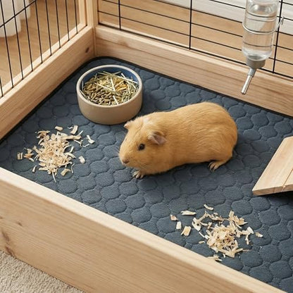 Guinea Pig Cage Liners - Washable Guinea Pig Pee Pads, Waterproof Reusable & Anti Slip Guinea Pig Bedding Fast and Super Absorbent Pee Pad for Small Animals Rabbit Hamster Rat