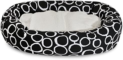 Majestic Pet 32" Fusion Black Sherpa Bagel Bed