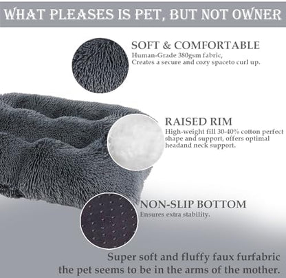 Washable Calming Dog & Cat Bed for Ultra Large Small Medium Size Pet