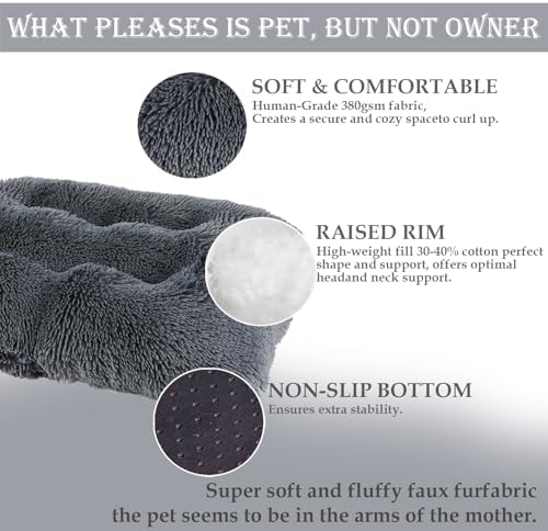 Washable Calming Dog & Cat Bed for Ultra Large Small Medium Size Pet