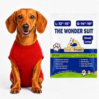 Surgi Snuggly Dog Surgery Recovery Suit, Cone Alternative, Spay/Neuter SL