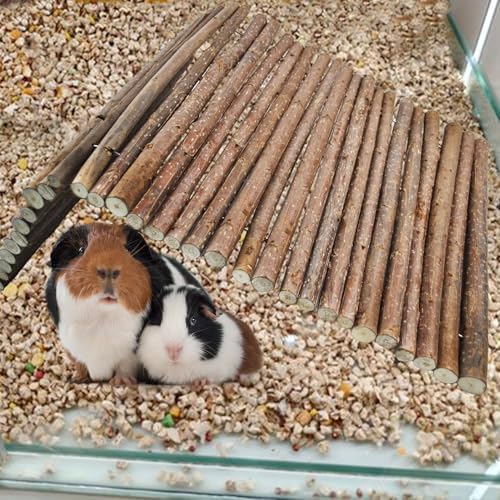 Wooden Bridge for Rabbits, Extra Large Wooden Hamster Bridge Ladder Bunny Climbing Chew Toy Small Animal Flexible Hideout Ramp Divider Tunnel for Guinea Pig Chinchilla Rabbit Ferret Hedgehog