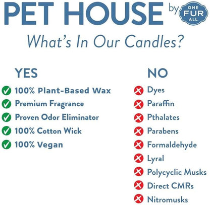 Pet House Mini Candles for Pet Odor Made with Natural Soy Wax, Plant Based, Dog and Cat Friendly Scented Candles, Pink Sugar Pack of 3