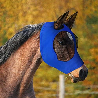 Weewooday 3 Pcs Horse Fly Mask with Ears, M, Purple, Royal Blue, Pink