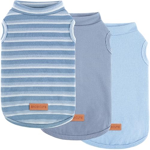 3Pack Dog Shirts Lightweight Waffle Dog Shirt for Small Dogs Sleeveless Dog Shirt for Small Medium Boy Girl Dogs Cozy & Breathable Pet Vest