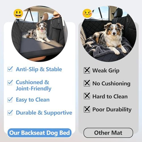 Backseat Dog Bed, Dog Bed for Car Back Seat, Fits Back Seat Extenders