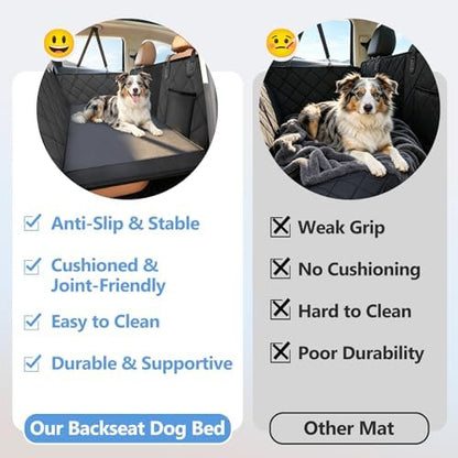 Backseat Dog Bed, Dog Bed for Car Back Seat, Fits Back Seat Extenders