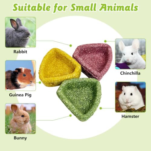 6 PCS Bunny Chew Toys for Teeth Natural Guinea Pig Treat