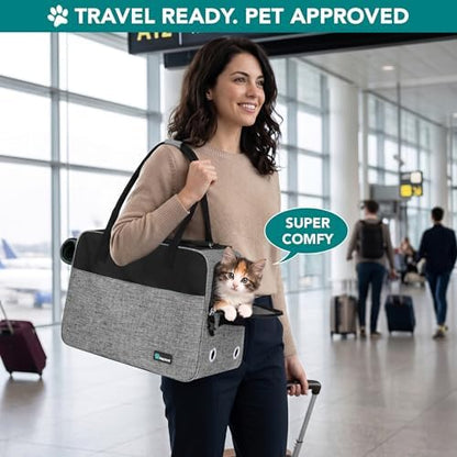 PetAmi Small Dog Purse Carrier with Pockets, Airline Approved, Grey