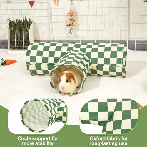 Bienbee Guinea Pig Tunnel, 3-Way Washable Collapsible Toy for Small Animals