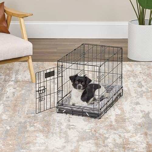 MidWest Homes for Pets QuiteTime Deluxe Wave Bolster Bed for Small Dogs; Easily Machine Wash and Dry; Gray; 22"; 40222-WVGY